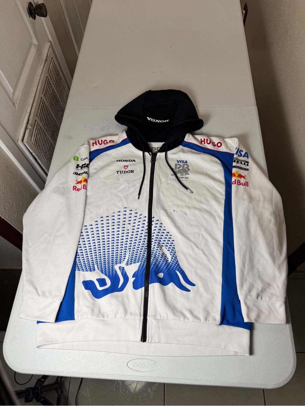 Dirty Official HUGO x Visa Cash App RB Formula 1 team Zip Hoodie Sz L